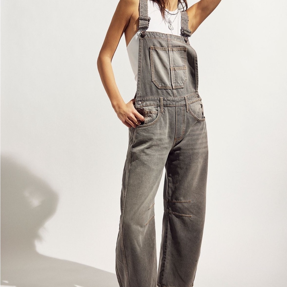 We The Free Good Luck Barrel Overalls Dungarees Archive Gray